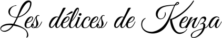 Lettrage raffiné Les Délices de Kenza Bordeaux en écriture cursive sur fond blanc,